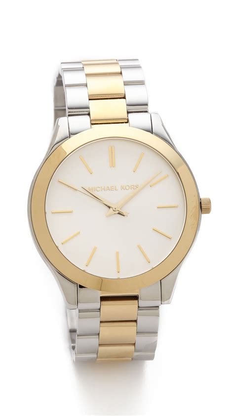 michael kors men's slim runway quartz watch|Michael Kors runway watch silver.